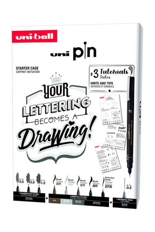 Coffret Uniball Edition Lettering - 12 pièces