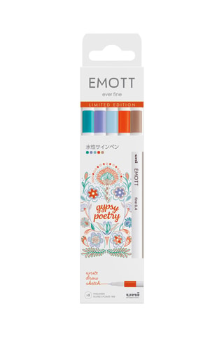 5 rotuladores Gipsy Poetry Emott - 0,4 mm