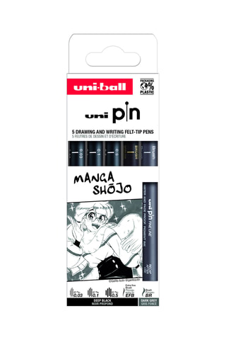 5 feutres techniques Manga Shojo UniBall - 0,03 à 0,5 mm