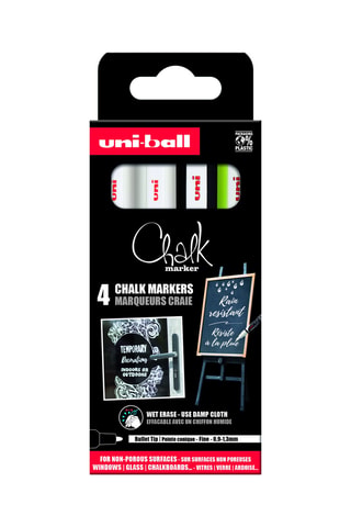 4 marqueurs craie Uniball - 0,9 à 1,2 mm