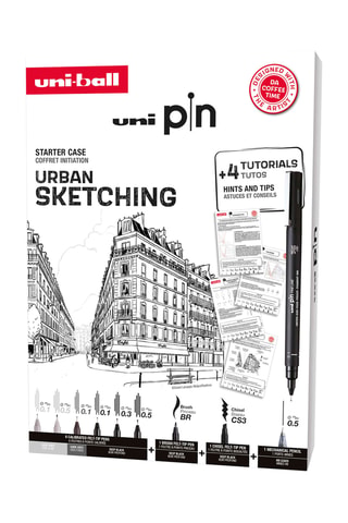 Coffret Uniball Edition Urban Sketching - 13 pièces
