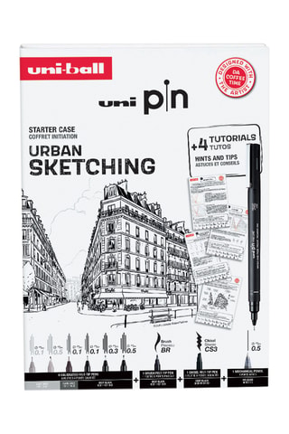 Coffret Uniball Edition Urban Sketching - 13 pièces