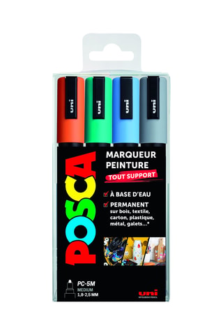 Set de 4 marqueurs PC-5M Posca - 1,8-2,5 mm