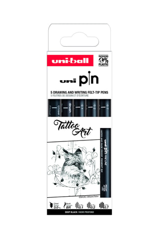 5 feutres techniques Tatoo UniBall - 0,1 à 3 mm