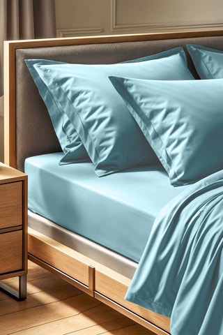 Drap-housse en coton renforcé 57 fils/cm² Tonne Mavie - Bleu