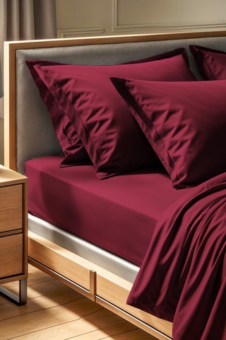 Drap-housse en coton renforcé 61 fils/cm² Tonne Rosse - Bordeaux
