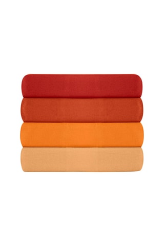 Drap-housse en coton renforcé 61 fils/cm² Tonne Orage - Orange clair