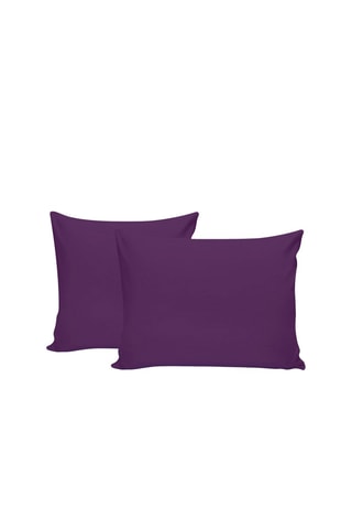 2 taies d'oreiller en coton renforcé 155 fils/cm² Tonne Viole - Violet foncé