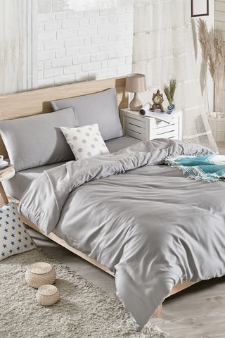Parure de couette en coton 83 fils/cm² - Gris