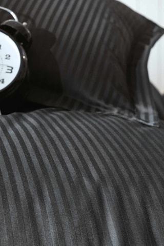 Parure de couette en coton 83 fils/cm² Stripe - Noir