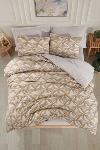 Parure de couette en coton 47 fils/cm² Yelpaze - Marron