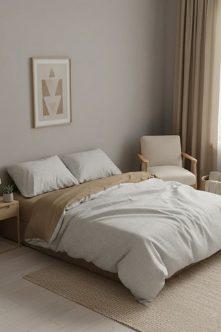 Parure de couette en coton Moil - 57 fils/cm² - Beige