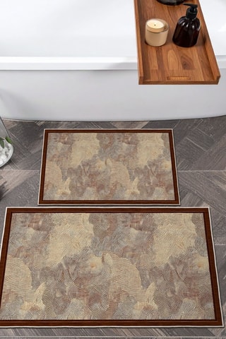 2 tapis de bain - Bordeaux - 50 x 60/60 x 100 cm