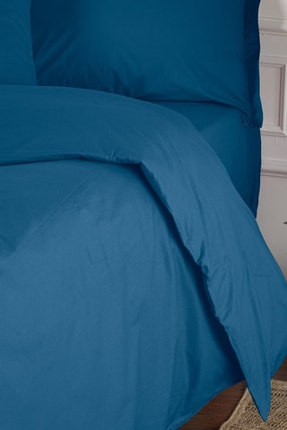 Housse de couette en coton renforcé 57 fils/cm² Tonne Marie - Bleu pétrole