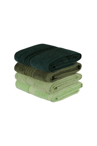 4 serviettes de toilette Rainbow - Vert - 50 x 90 cm