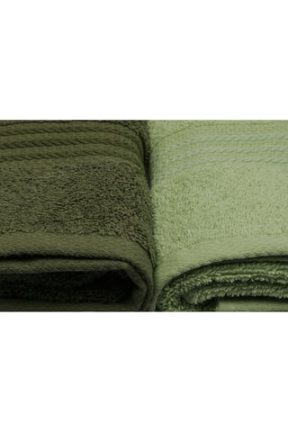 4 serviettes de toilette Rainbow - Vert - 50 x 90 cm