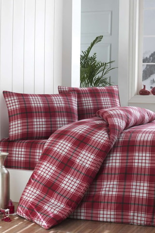 Ensemble couvre-lit en coton 47 fils/cm² - Rouge