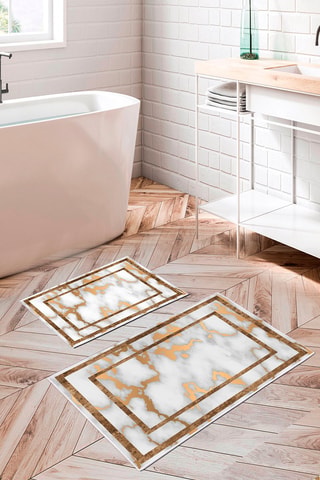 2 tapis de bain - Multicolore - 50 x 60 / 60 x 100 cm
