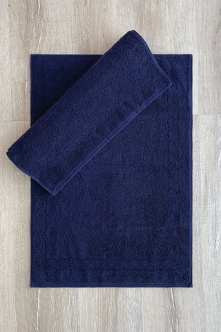 2 tapis de bain - Bleu foncé - 50 x 70 cm