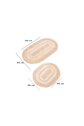 2 tapis de bain Macoroni Ecru - 50 x 60 cm / 60 x 100 cm