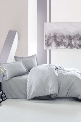 Parure de couette en satin de coton 83 fils/cm² - Gris