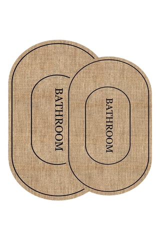 2 tapis de bain - Beige - 40 x 60 / 60 x 90 cm