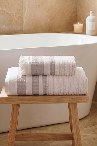 2 serviettes - Blanc - 50 x 85 / 70 x 140 cm