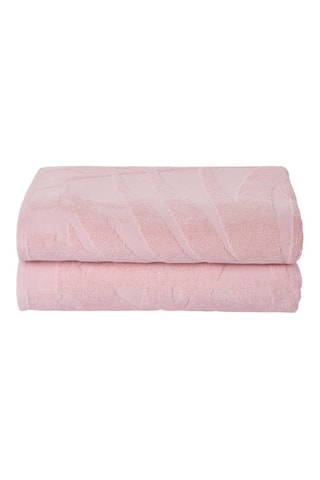 2 draps de douche - Rose - 70 x 140 cm