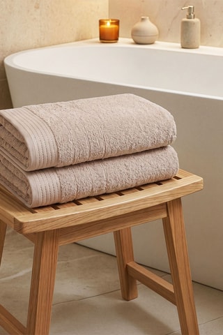 2 draps de douche - Beige - 70 x 140 cm