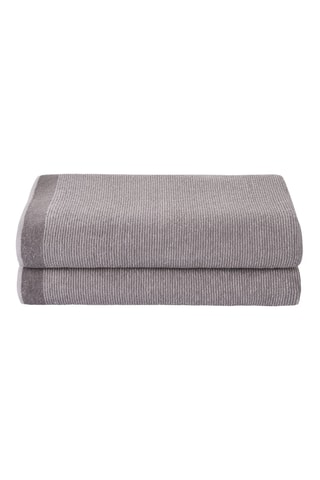 2 draps de douche - Gris - 75 x 155 cm