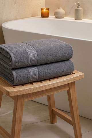 2 draps de douche - Anthracite - 70 x 140 cm