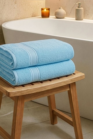 2 draps de douche - Bleu - 70 x 140 cm
