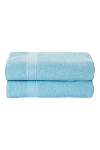 2 draps de douche - Bleu - 70 x 140 cm