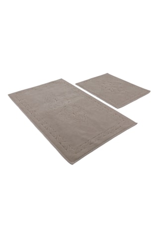 2 tapis de bain - Taupe - 50 x 60 / 60 x 100 cm