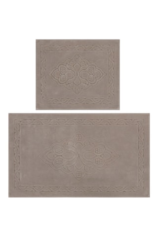2 tapis de bain - Taupe - 50 x 60 / 60 x 100 cm