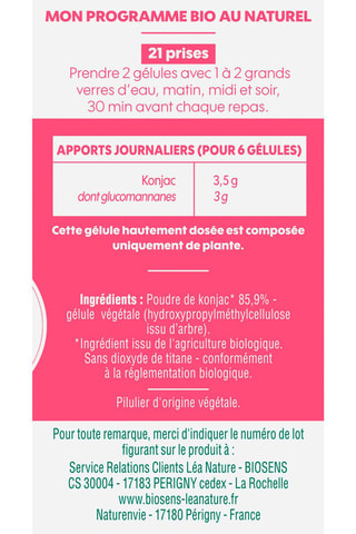 Pertes de poids Bio - 42 gélules - Cure de 21 jours