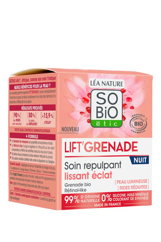 Soin hydratant lissant éclat nuit bio - Lift'Grenade - 50 ml