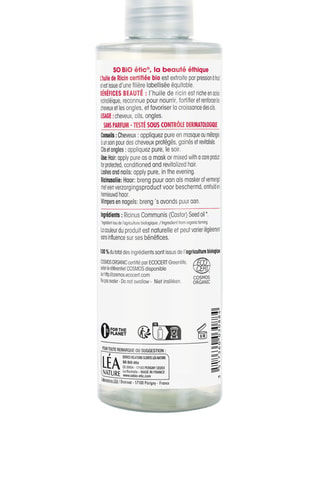 Huile végétale de ricin fortifiante - Cheveux - 250 ml