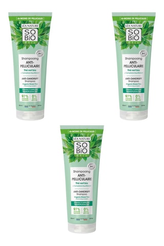 3 x Shampoing Anti-Pelliculaire Thé Vert Bio - 250 ml