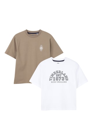 2 t-shirts - Marron et blanc