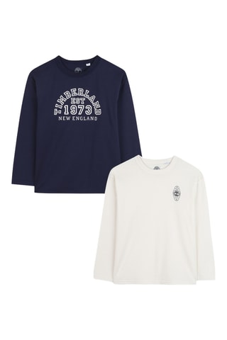 2 t-shirts - Bleu marine et blanc