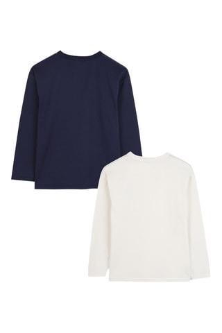 2 t-shirts - Bleu marine et blanc