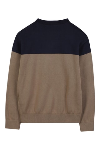 Pull - Beige et bleu foncé