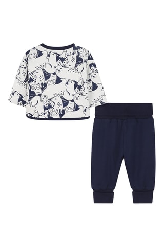 T-shirt et jogging - Blanc et bleu marine