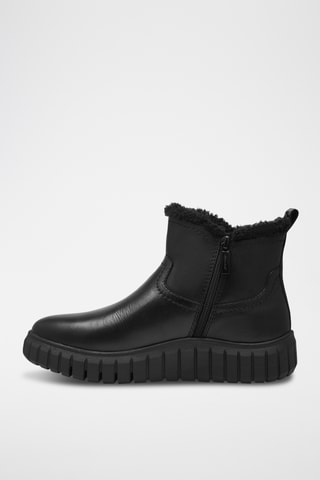 Boots fourrés en cuir - Noir