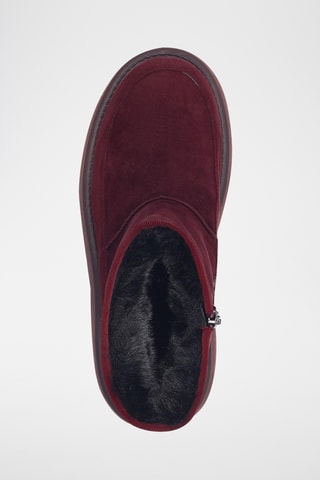 Bottines fourrées en nubuck - Bordeaux