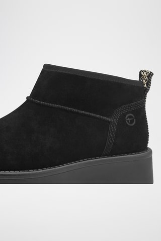 Low boots fourrés en nubuck - Noir