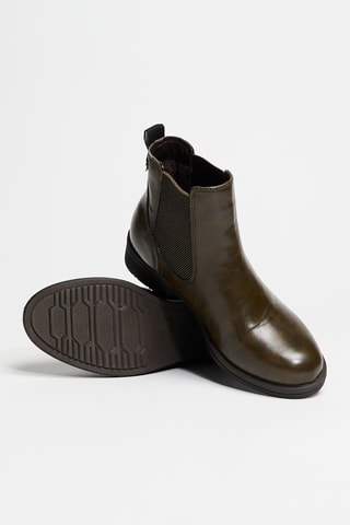 Bottines Chelsea en cuir - Vert kaki