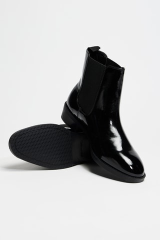 Bottines Chelsea en cuir verni - Noir