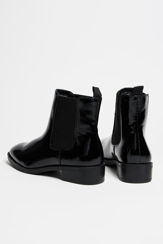 Bottines Chelsea en cuir verni - Noir